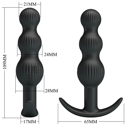 Sidney vibratore anale 10 vibrazioni nero - immagine 7 di 10