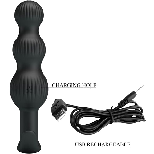 Sidney vibratore anale 10 vibrazioni nero - immagine 8 di 10