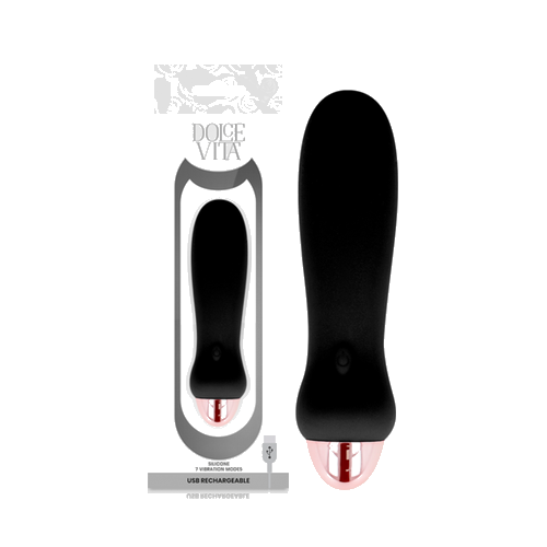 Vibratore ricaricabile cinque nero a 7 velocità - immagine 1 di 4