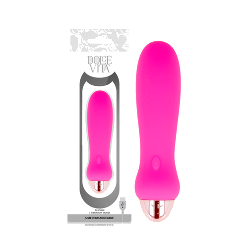 Vibratore ricaricabile cinque rosa 7 velocità - immagine 1 di 4