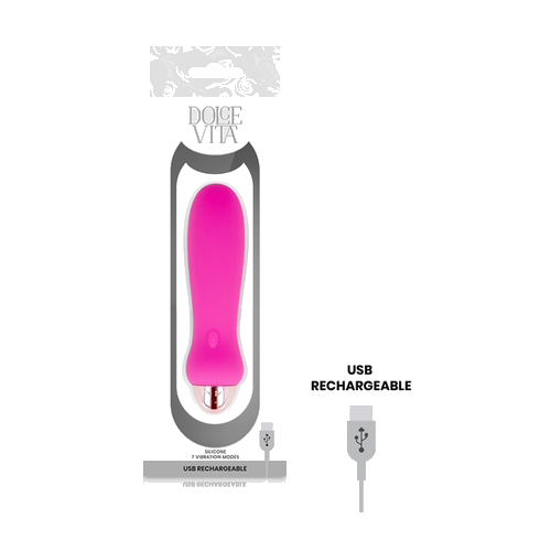 Vibratore ricaricabile cinque rosa 7 velocità - immagine 3 di 4