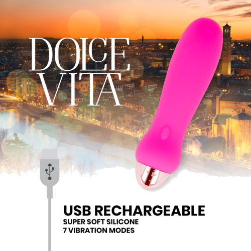 Vibratore ricaricabile cinque rosa 7 velocità - immagine 4 di 4