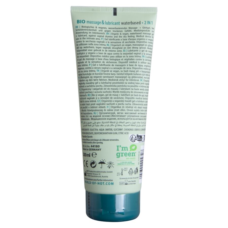 Hot · Bio Massaggio E Lubrificante A Base D'Acqua 2 In 1 200 Ml - immagine 2 di 2