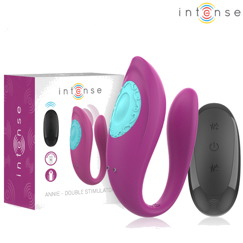 Annie vibratore e stimolatore a forma di u telecomando viola - immagine 1 di 8