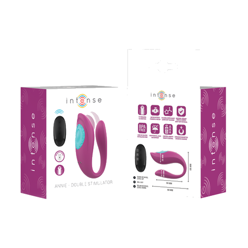 Annie vibratore e stimolatore a forma di u telecomando viola - immagine 8 di 8