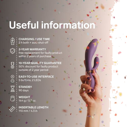 Ina vibratore a spinta rabbit viola - immagine 9 di 12