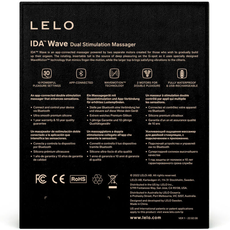 Lelo · Massaggiatore Di Coppia Ida Wave Nero - immagine 5 di 6