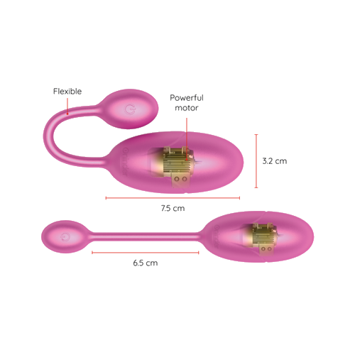 Uovo vibrante tokyo rosa 7,5 x 3,2 cm App - immagine 3 di 8