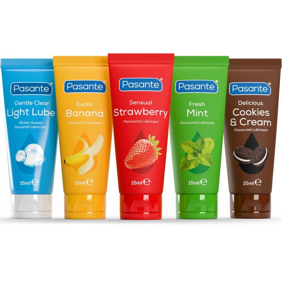Pasante · Confezione Lubrificanti Aromi Assortiti 5 Unità X 15 Ml